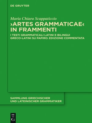 cover image of "Artes Grammaticae" in frammenti